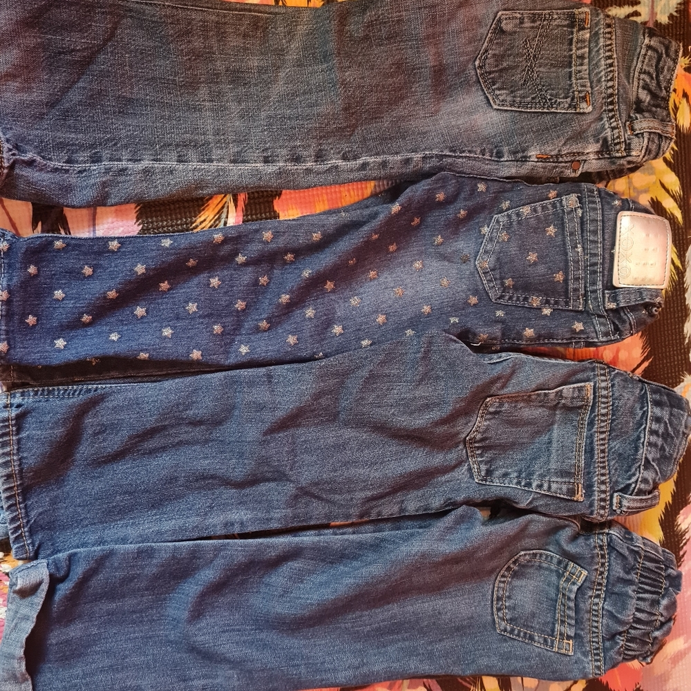 4 Pair 3T Blue Jeans GAP OLD NAVY XOXO